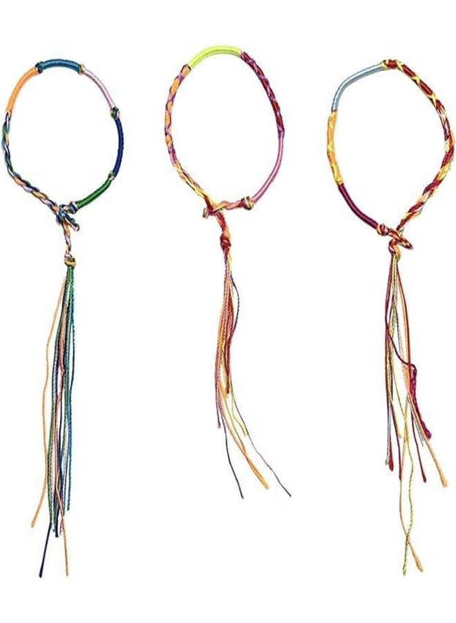 Allazone 160 PCS Handmade Braided Bracelets Thread Bracelets Assorted Colors String Thread Bracelets for Party Favors Supplies - Image 3